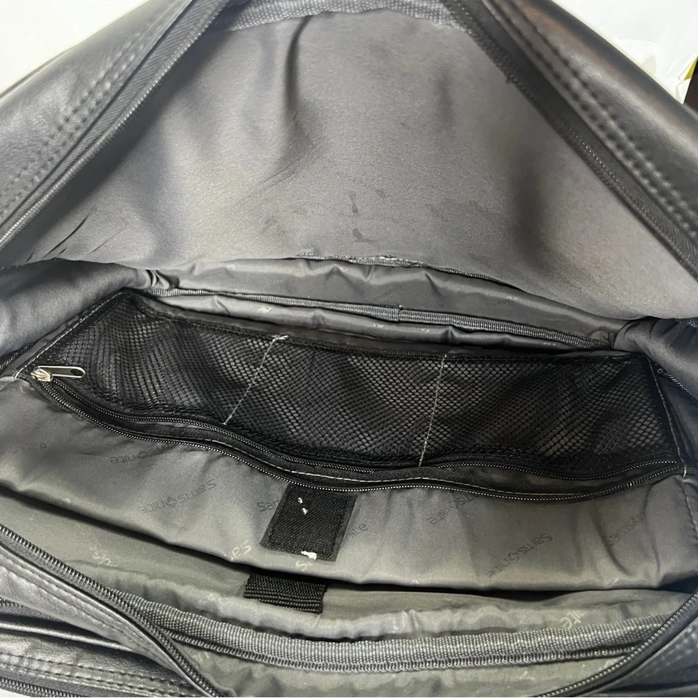 Samsonite 1910 Genuine Leather Laptop Work Briefcase Tote Bag w/strap